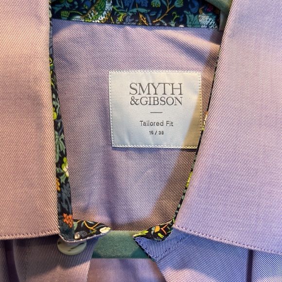 Symth and Gibson Tailored Fit Dress Shirt 15/38 Liberty London Fabric Contrast - Picture 2 of 5